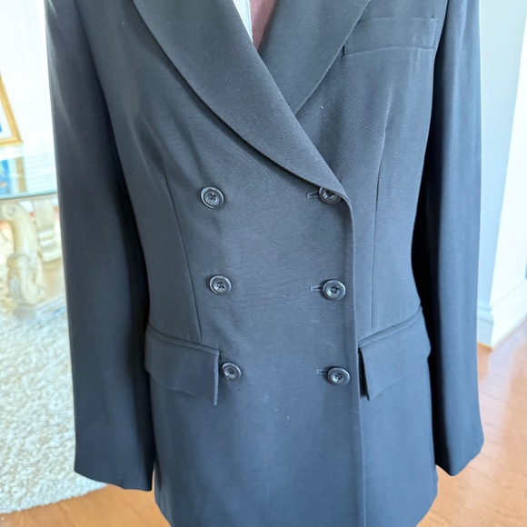 Vtg Ann Tjian for Kenar Double-Breasted Blazer Jacket Womens Sz 4 Black Career - Picture 3 of 12
